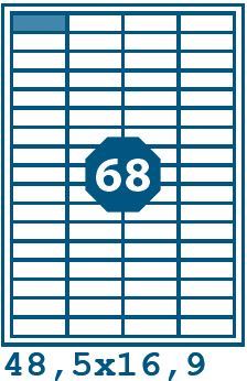 Print etikety 48,5x16,9mm 68 etiket na A4 100 listů, bílé - V0003420
