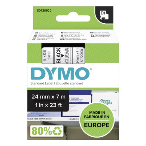 DYMO 53710, S0720920, černý tisk/průhledný podklad, 7m, 24mm, D1