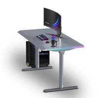 ULTRADESK Herní stůl QUEST, 140x70cm, 72-120cm, šedá-šedá (1)