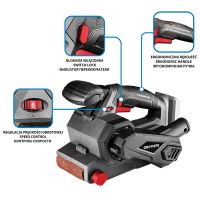Pásová bruska aku, Li-Ion, ergonomický design, GRAPHITE (2)