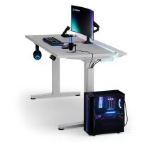 ULTRADESK Herní stůl VORTEX, 140,5x70cm, 72-122cm, bílý (1)