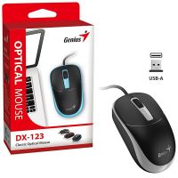 Myš drátová, Genius DX-123, černo-šedá, optická, 1200DPI (2)