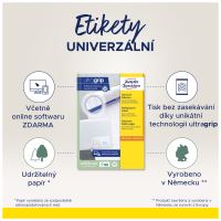 AVERY ZWECKFORM 105x37mm, 16 etiket, 200 listů, Univerzální etikety A4, bílé (3)