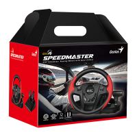 Volant Genius GX Gaming SpeedMaster, volant s pedály a řadící pákou, 13tl., USB, červeno-č (2)