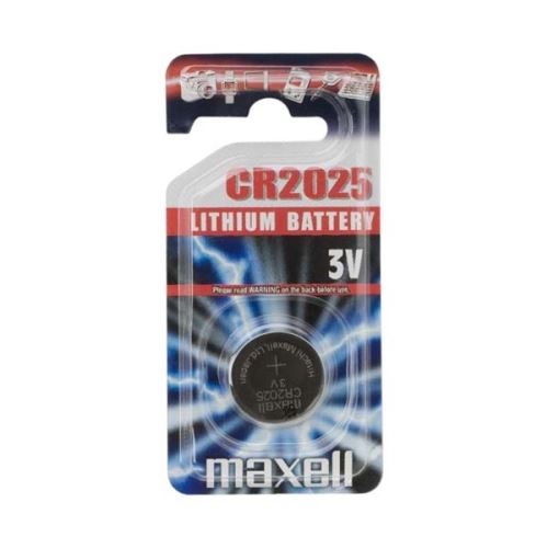Baterie lithiová, knoflíková, CR2025, 3V, Maxell, blistr, 1-pack