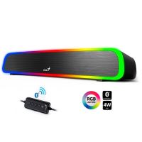 Genius SoundBar 200BT, 2.0, 4W, černý, regulace hlasitosti, podsvícené, 3,5 mm jack/ bluet (2)