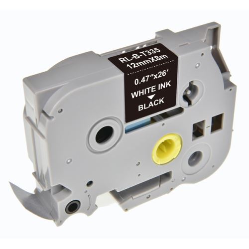 G&G kompatibilní páska do tiskárny štítků, pro Brother, TZE-335, bílý tisk/černý podklad,