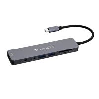 VERBATIM 32158 - USB-C víceportový rozbočovač Essentials 7-port šedý délka kabelu 18cm VERBATIM 32158 - USB-C víceportový rozbočovač Essentials 7-port šedý délka kabelu 18cm