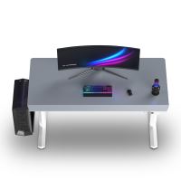 ULTRADESK Herní stůl QUEST, 140x70cm, 72-120cm, bílá-šedá (2)