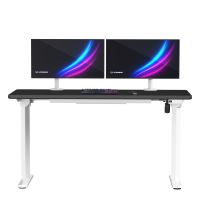 ULTRADESK Herní stůl QUEST, 140x70cm, 72-120cm, bílá-černá (8)
