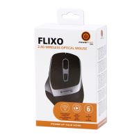 Powerton LIFE FLIXO Myš bezdrátová, černo-stříbrná, 1600DPI Powerton LIFE FLIXO Myš bezdrátová, černo-stříbrná, 1600DPI