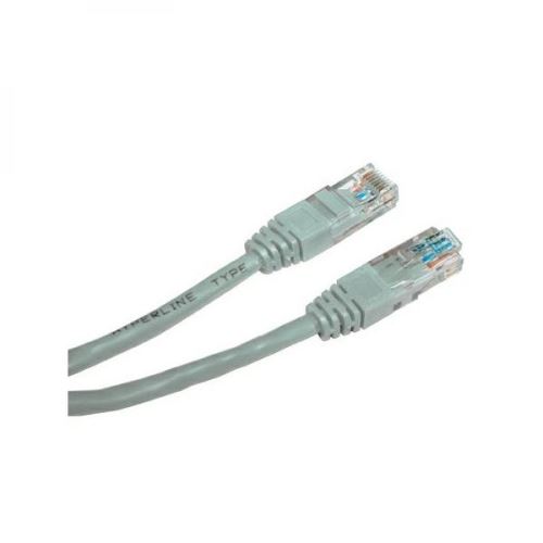 Síťový LAN kabel UTP patchcord, Cat.5e, RJ45 samec - RJ45 samec, 15 m, nestíněný, šedý, Lo