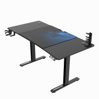 ULTRADESK Herní stůl LEVEL V2 BLUE, 140x68cm, 72-117cm, elektricky nastavitelná výška, s X (4)