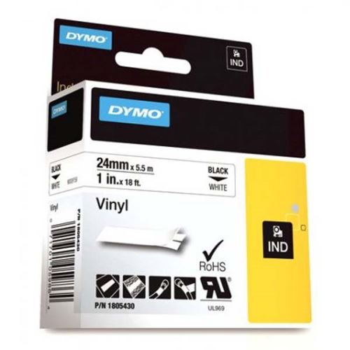DYMO 1805430, černý tisk/bílý podklad, 5.5m, 24mm, RHINO vinylová profi D1