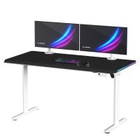 ULTRADESK Herní stůl QUEST, 140x70cm, 72-120cm, bílá-černá (7)