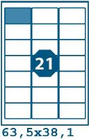 Print etikety 63,5x38,1mm 21 etiket na A4 100 listů, bílé - V0002870