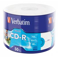 VERBATIM 43794 - CD-R Inkjet Printable 50-pack 700MB 50x 80min. 12cm wrap VERBATIM 43794 - CD-R Inkjet Printable 50-pack 700MB 50x 80min. 12cm wrap