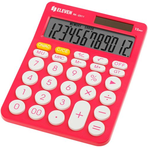 Eleven Kalkulačka RK-2311-PK, růžová, stolní, dvanáctimístná, duální napájení
