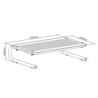 Podstavec pod monitor, prostor pro klávesnici, černý, ocel-plast, 20 kg nosnost, Powerton, (18)