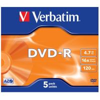 VERBATIM 43519 - DVD-R Matt Silver 4.7GB 16x jewel box 5-pack bez možnosti potisku 1 (1)