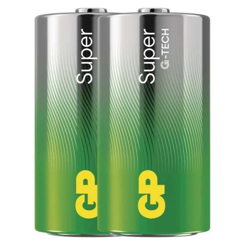 Baterie alkalická, LR14, LR14, 1.5V, GP, fólie, 2-pack, SUPER, malý monočlánek