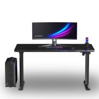 ULTRADESK Herní stůl QUEST, 140x70cm, 72-120cm, černá-černá (1)