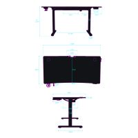 ULTRADESK Herní stůl LEVEL V2, 140x68cm, 72-117cm, elektricky nastavitelná výška, bez podl (3)