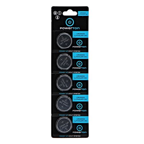 Baterie lithiová, CR2032, CR2032, 3V, Powerton, blistr, 5-pack