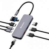 VERBATIM 32152 - USB (3.2) hub 9-port šedý délka kabelu 15cm 2x USB C 3x USB A 1x HDM (5)