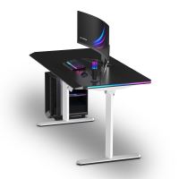 ULTRADESK Herní stůl QUEST, 140x70cm, 72-120cm, bílá-černá (1)