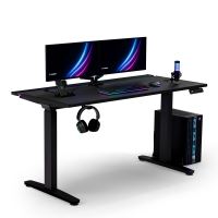 ULTRADESK Herní stůl VORTEX, 140,5x70cm, 72-122cm, černý (5)