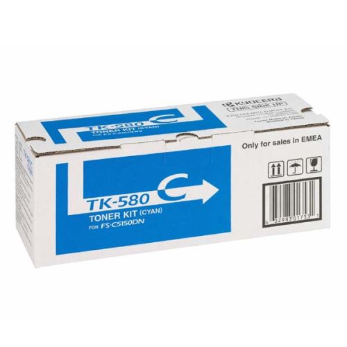 KYOCERA originální toner TK-580C, 1T02KTCNL0, cyan, 2800str.