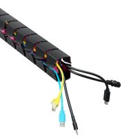 Organizér kabelů, magnetický husí krk, černo-růžový, 1285mm, pro výškově nastavitelné stol (5)