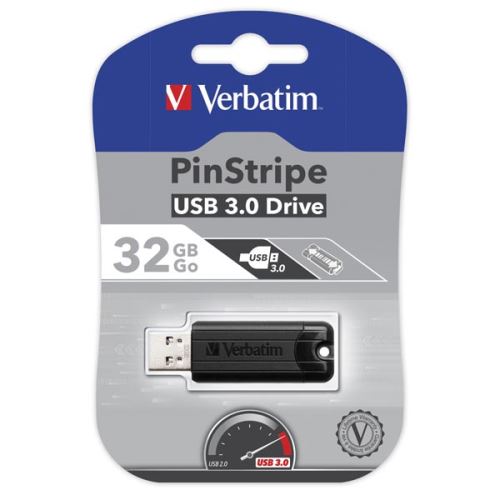 VERBATIM 49317 - 32GB USB flash disk USB 3.0 PinStripe Store N Go černý USB A s výsu