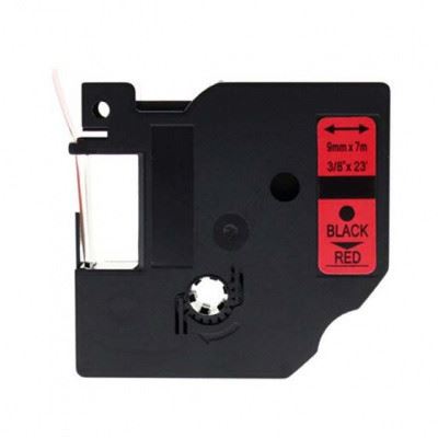 Alternativní páska DYMO 40917, S0720720, 9 mm x 7 m černý tisk / červený podklad