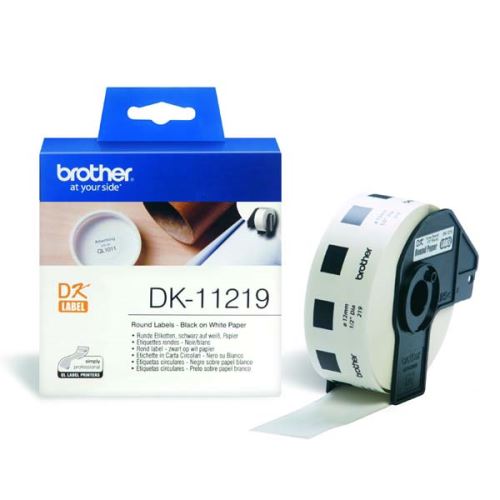 Brother papírové štítky 12mm, bílá, 1200 ks, DK11219, pro tiskárny řady QL