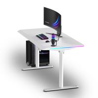 ULTRADESK Herní stůl QUEST, 140x70cm, 72-120cm, bílá-bílá (1)