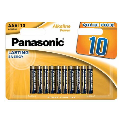 Baterie alkalická, AAA (LR03), AAA, 1.5V, Panasonic, blistr, 10-pack, Bronze, Alkaline pow