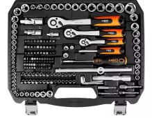 Sada nástrčných klíčů, 10-220, 220 ks, velikost 1/4, 1/2, 3/8, kufřík, NEO TOOLS (6)