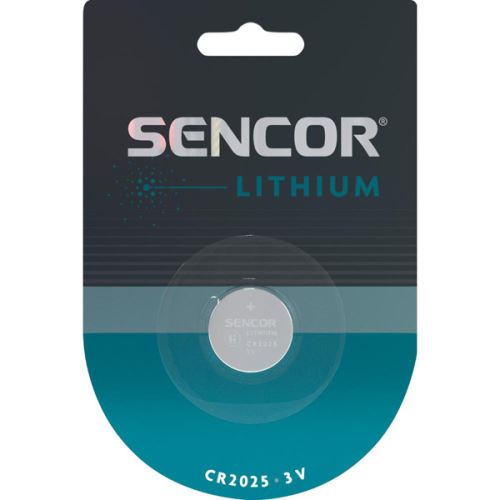 Baterie lithiové, CR2025, CR2025, 3V, Sencor, blistr, 1-pack