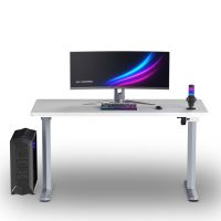 ULTRADESK Herní stůl QUEST, 140x70cm, 72-120cm, šedá-bílá (3)