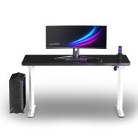 ULTRADESK Herní stůl QUEST, 140x70cm, 72-120cm, bílá-černá (3)