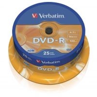 VERBATIM 43522 - DVD-R Matt Silver 4.7GB 16x cake box 25-pack bez možnosti potisku 1 VERBATIM 43522 - DVD-R Matt Silver 4.7GB 16x cake box 25-pack bez možnosti potisku 1