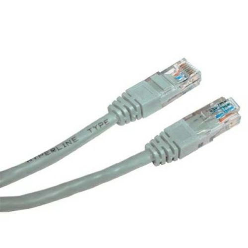 Síťový LAN kabel UTP patchcord, Cat.5e, RJ45 samec - RJ45 samec, 0.25 m, nestíněný, šedý,