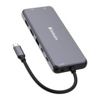 VERBATIM 32154 - USB (3.2) hub 14-port šedý délka kabelu 15cm 2x USB C 5x USB A 2x HD VERBATIM 32154 - USB (3.2) hub 14-port šedý délka kabelu 15cm 2x USB C 5x USB A 2x HD