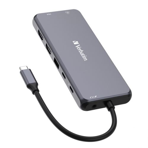 VERBATIM 32154 - USB (3.2) hub 14-port šedý délka kabelu 15cm 2x USB C 5x USB A 2x HD