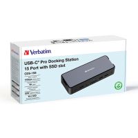 VERBATIM 32173 - Dokovací stanice USB-C Pro 15-port 2x HDMI RJ45 microSD USB-A 3.1 USB-C 3 VERBATIM 32173 - Dokovací stanice USB-C Pro 15-port 2x HDMI RJ45 microSD USB-A 3.1 USB-C 3