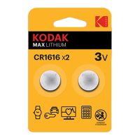 Baterie jednorázová lithiová, knoflíková, CR1616, 3V, Kodak, blistr, 2-pack, KOD-1616BL2,