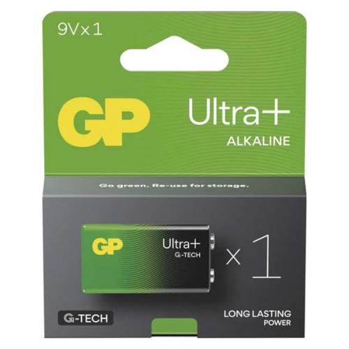 Baterie alkalická, 6LF22, 6LF22, 9V, GP, blistr, 1-pack, ULTRA Plus