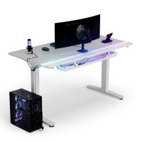 ULTRADESK Herní stůl VORTEX, 140,5x70cm, 72-122cm, bílý (4)